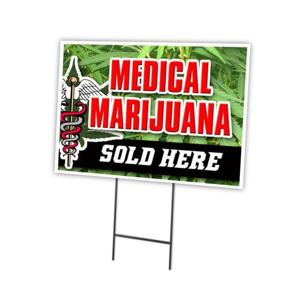 Signmission Medical Marijuana Yard Sign & Stake outdoor plastic coroplast window, C-2436-DS-Medical Marijuana C-2436-DS-Medical Marijuana - main